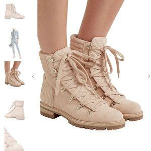CHRISTIAN LOUBOUTIN BlushQuilted suede ankle boots